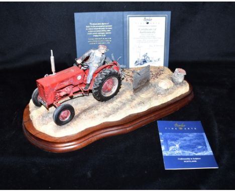 A  LARGE LIMITED EDITION BORDER FINE ARTS TRACTOR GROUP  'Lifting the Pinks' (International B250 Tractor), numbered 904/1750,