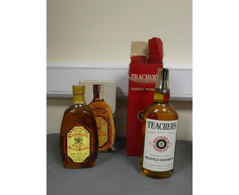 Crawford's five star blended Scotch whisky, Bottled circa 1970s, 75.7cl, 70 proof, boxed, with Teacher's Highland cream Scotc
