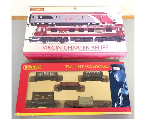 Hornby Railways. Two boxed 00 gauge train sets to include a Virgin Charter Pack complete with EWS Bo-Bo Electric Class 90 eng
