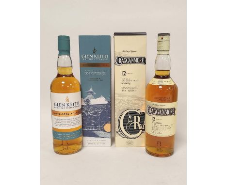 Glen Keith Distillery Edition single malt Scotch whisky, 70cl, 40% vol, boxed, with Cragganmore 12 years old single Speyside 