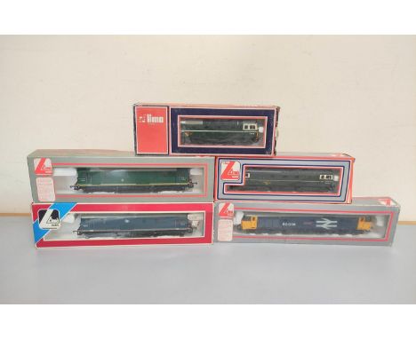 Lima Railways. Five boxed 00 gauge Diesel locomotives to include a Class 73 E6001 in BR Green 205276, Class 73 E6012 in BR bl