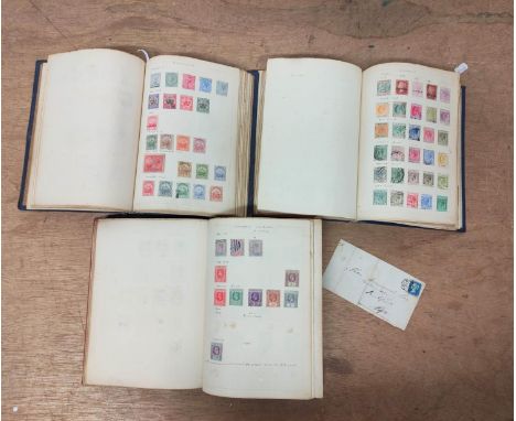 Three postage stamp albums of commonwealth and world issues to include 1870s-90s Cape of Good Hope issues, issues from Burma,