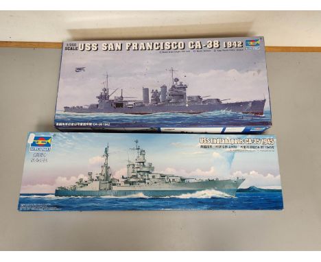 Trumpeter. Two boxed 1:350 scale model ships to include&nbsp;USS San Francisco CA-38 1942 No.05309, and USS Indianapolis CA-3