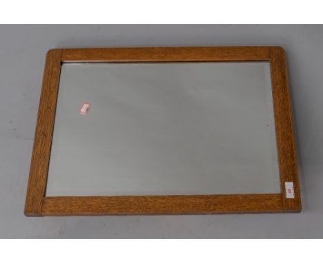 A vintage oak frame wall mirror, approx. 57 x 42cm