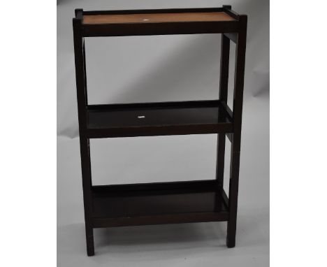 A stained frame shallow wall shelf, width approx. 58cm, depth 26cm