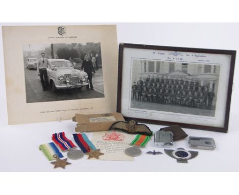 A group of 4 Second War General Service medals and ephemera relating to Derek Milton, Lancaster Flight Sergeant and rally dri