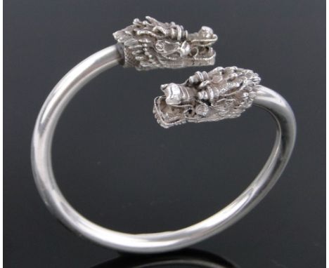 A Chinese dragon design bangle,marked 925.