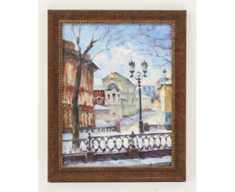 ANDREI KULAKOV (BORN IN 1958) “BOULEVARD RING” 2000-S OIL ON CANVAS  40CM X 30CM              
