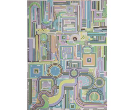 Eduardo Paolozzi (1924 Edinburgh)Ohne Titel, Farbsiebdruck auf Papier, 93,5 cm x 69 cm Blattmaß, 199/300 nummeriert, signiert