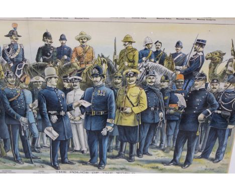 Various military prints to include the Highland Infantry, Fusiliers, an engraved portrait of Oliver Cromwell, etc.