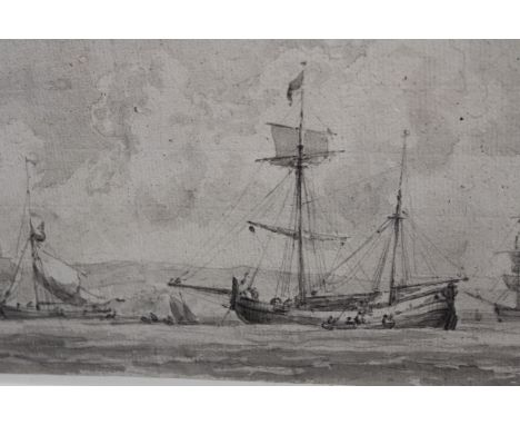 Edward William Cooke (1811-1880), Three marine sketches and four figure studies framed as one, together with a marine sketch 