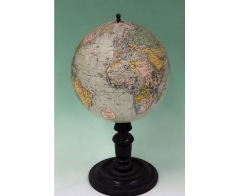 A late 19th/early 20th Century 8” terrestrial globe. By J Lebegue & Co. Paris and Brussels.