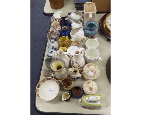 A QUANTITY OF SMALL MAINLY CERAMIC VASES, JUGS, MUGS ETC..  (APPROX 30 ITEMS) 