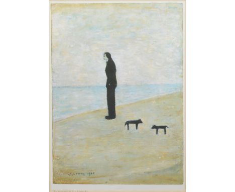 After Laurence Stephen Lowry R.A. (1887-1976), "Man looking out to Sea", with Fine Art Trade Guild blindstamp, published in 1