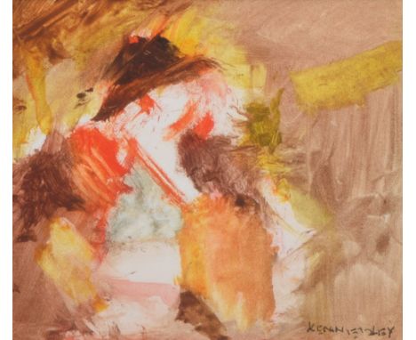 George R. Kennerley (1908-), "Lady with Hat and Fur Stole", signed, titled on verso, oil on board, 13.5 x 15cm, 5.25 x 6in. *