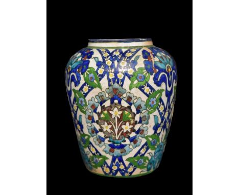 ISLAMIC CERAMIC FLORAL VASEDIAMETER 19CM X 23CM TALL 