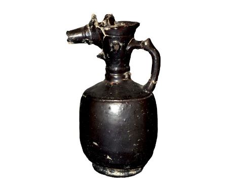 12th Century Islamic Black Ceramic Ewer18CM TALL X 10CM WIDE 