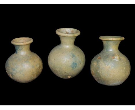 THREE ZIWIYE CERAMIC BOTTLES10CM TALL X 8CM DIAMETER 