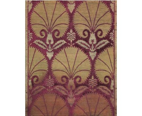 AN OTTOMAN VOIDED SILK VELVET AND METAL THREAD PANELBURSA OR ISTANBUL, TURKEY, LATE 16TH OR FIRST HALF 17TH CENTURYThe crimso