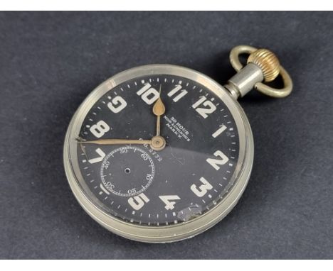 A circa 1918 Zenith RAF Mk.V pilots's 30 hour non-luminous pocket watch,&nbsp;Serial No. C.B 9732, Movement No. 2279902, with