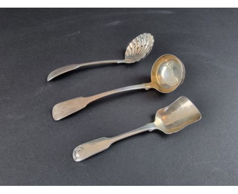 A George IV/Wiliam IV Scottish silver fiddle pattern sauce ladle, double stamped for James Howden &amp; Co and&nbsp;A Edmonds