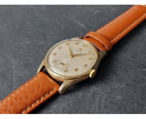 A circa 1960 Omega 9ct gold manual wind wristwatch.&nbsp;33mm, Cal. 267, Serial No. 17777838, import mark Birmingham 1960, on