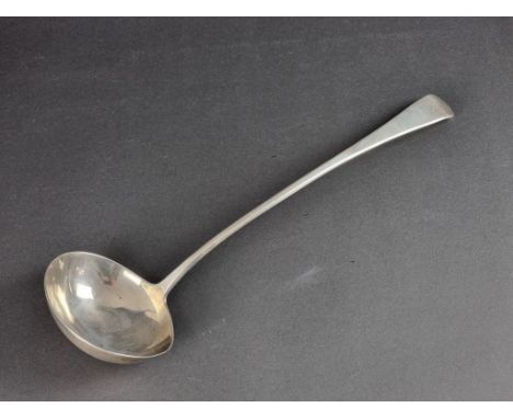 A George III silver Old English pattern soup ladle,&nbsp;Thomas Wallis II, London 1798, 34cm, 167g. 