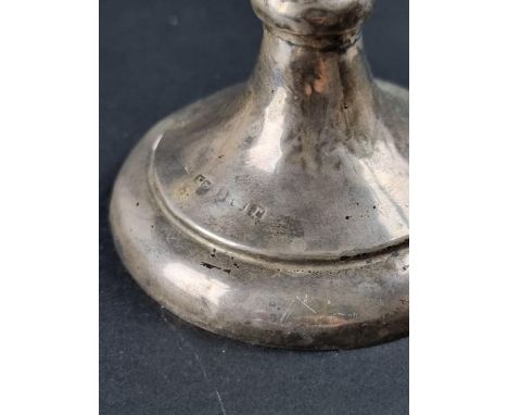 A silver epergne, maker's mark rubbed, Birmingham 1916, 25cm high, weighted. 