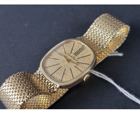 A vintage Lucien Piccard yellow metal manual wind wristwatch, 31mm, stamped 14k. 
