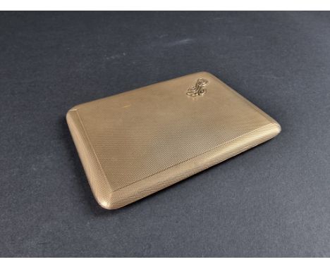 An Asprey &amp; Co engine turned 9ct gold cigarette case, London 1921, gross weight 136.7g. 