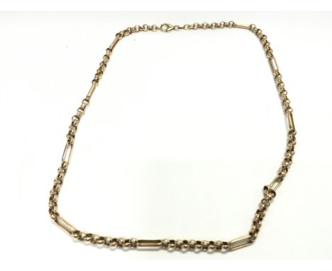 9ct gold chain with ring links. 9.62g Postage A