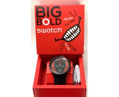 Swatch Big Bold Your Time is coming, glow in the dark Bio ceramic wrist watch, 2021 model. Boxed unworn, New. (A)