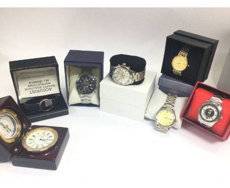 A collection of watches including a Edifice Casio Chronograph, Accurist, Seiko Chronograph 100m, Constant etc. postage catego