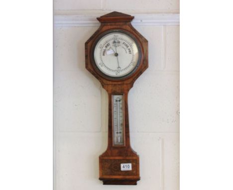 Wooden cased Wall Barometer with metal dial