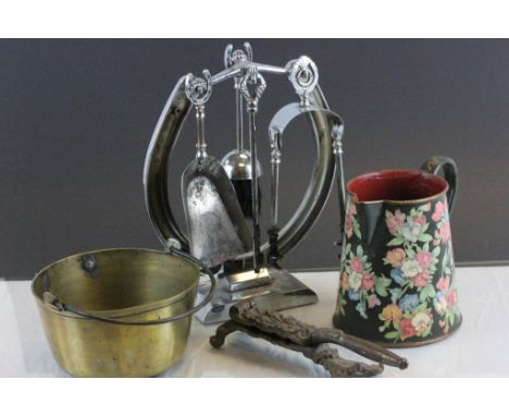 Boxed Mixed Metalware including Bargeware, Nut Cracker, etc