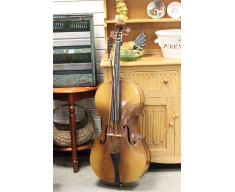 Cello with label ' Tatra by Rosetti Stradivarius Model ' with Case, one piece back