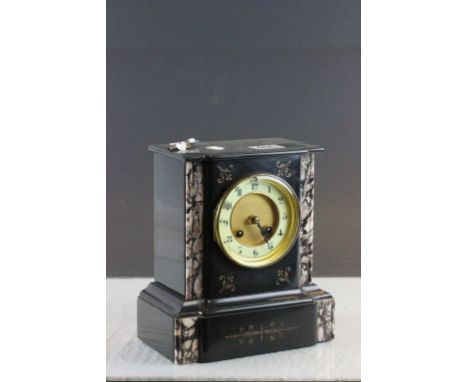 Victorian Slate and Marble Mantle Clock 
