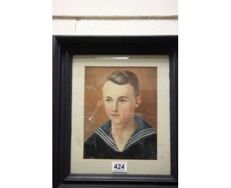 WWII interest - An oil painting portrait of a German sailor  in uniform