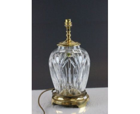 Large Waterford Crystal & brass lamp base