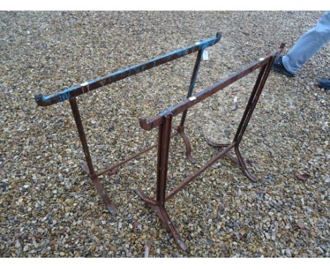 Two Vintage Metal Trestle Stands
