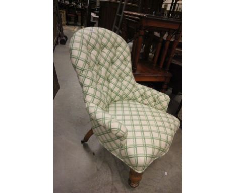 Victorian Button Back Upholstered Nursing Armchair