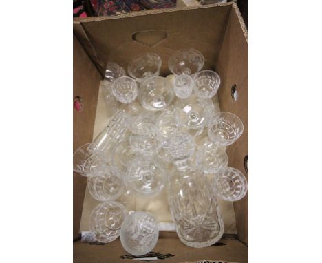 A quantity of glassware to include decanter and glasses