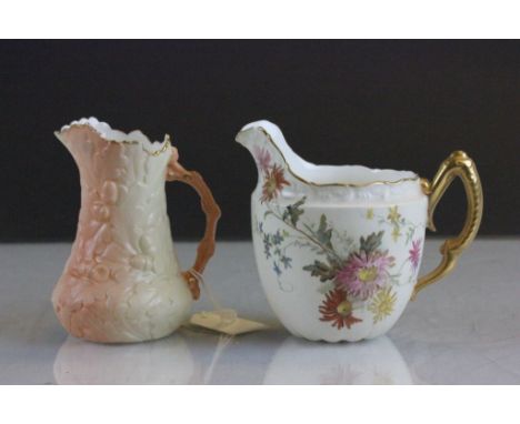 1895 Royal Worcester cream jug & 1898 Locke & Co Worcestershire blush ivory cream jug