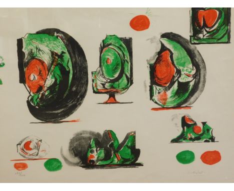 •Graham Sutherland (1903-1980).  Sheet of studies, artist signed limited edition lithograph, 185/200, 52cm x 80cm. 