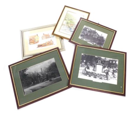 Lincoln related prints, pictures, frames, to include Newark Road Bracebridge Heath House, Castle Hill Club Lincoln limited ed