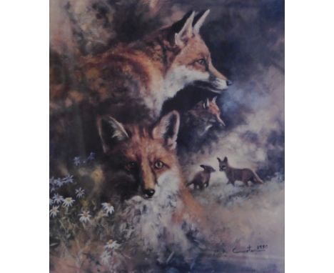 •Mick Cawston (b.1959). Artist signed limited edition print, no. 63, 31cm x 25cm, engraving squirrels and Kurt Meyer Eberhard