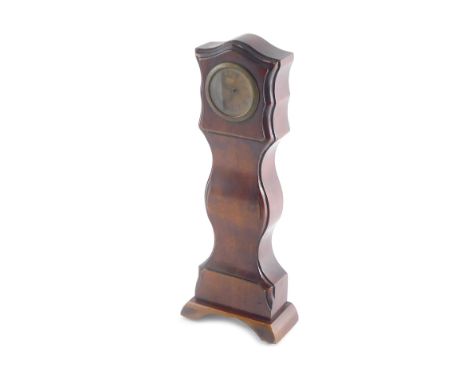 A 20thC miniature mahogany longcase clock, with 5cm diameter dial, in serpentine case, 31cm high. 