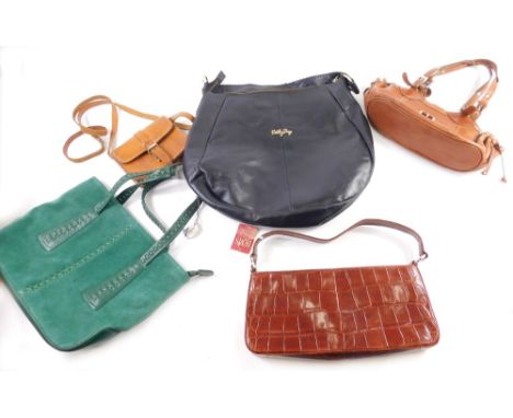 A Vintage Dents handbag, to include label, various others, handbags to include leather finish, 30cm wide, etc. (a quantity)