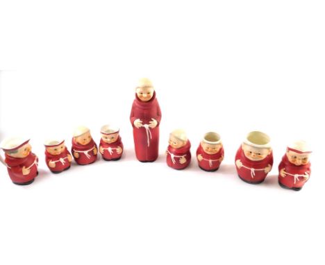 Various Goebel Hummel monk figures, to include KL95 standing monk, 29cm high, various others. (a quantity)
