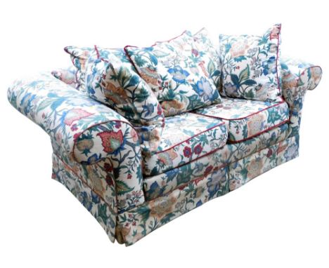 A Chesterfield style sofa, upholstered in William Morris type fabric, 172cm wide. Auctioneer announce this items is not a sof